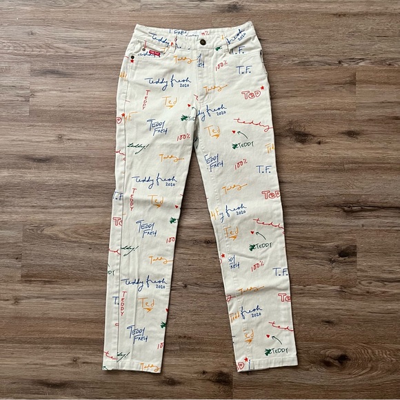 Teddy Fresh Denim - Teddy Fresh Logo Jeans Pants, Size 24 🐻